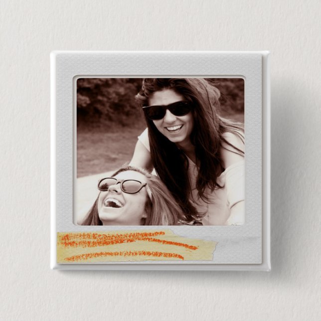 Badge Carré 5 Cm bouton photo instagram (Devant)
