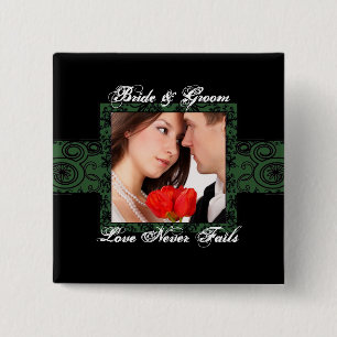 Badge Carré 5 Cm Bouton photo Love Never Fails