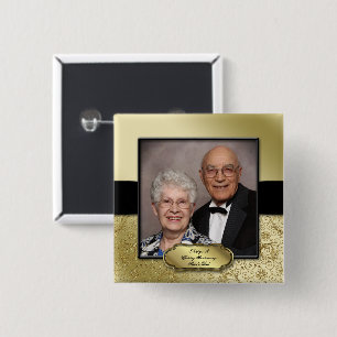 Badge Carré 5 Cm Bouton photo pour les 50 ans de mariage