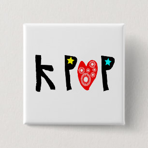 Badge Carré 5 Cm Bouton Pin d'art vectoriel vectoriel KPOP No.1