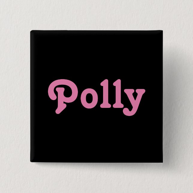 Badge Carré 5 Cm Bouton Polly (Devant)