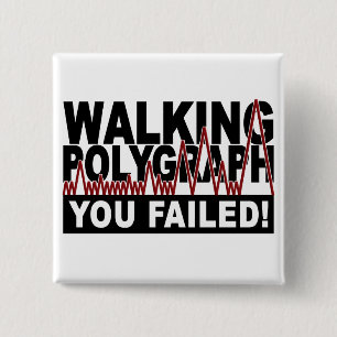 Badge Carré 5 Cm Bouton Polygraphe