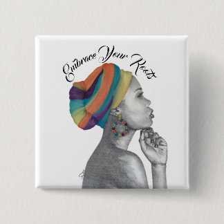 Badge Carré 5 Cm Bouton Portable Embrasser vos racines