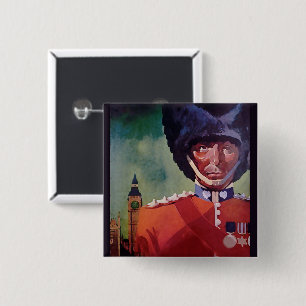Badge Carré 5 Cm Bouton Poster de Londres