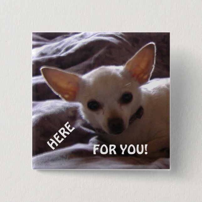 Badge Carré 5 Cm Bouton Pour Vous Carré (Devant)