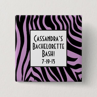 Badge Carré 5 Cm Bouton pourpre de Bachelorette d'impression de