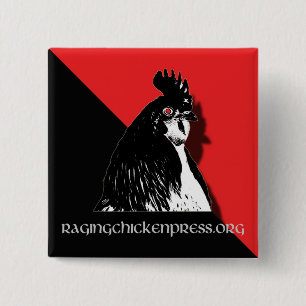 Badge Carré 5 Cm Bouton-poussoir faisant rage de poulet
