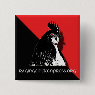 Badge Carré 5 Cm Bouton-poussoir faisant rage de poulet