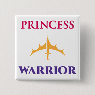 Badge Carré 5 Cm Bouton Princess Warrior