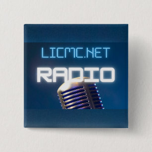 Badge Carré 5 Cm Bouton radio LICMC