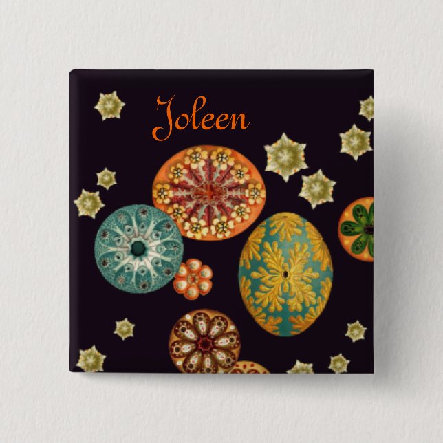 Badge Carré 5 Cm Bouton Remix d'écureuil marin (Devant)