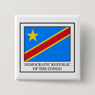 Badge Carré 5 Cm Bouton République démocratique du Congo