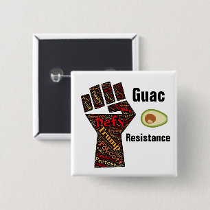 Badge Carré 5 Cm Bouton Résistance de Guac