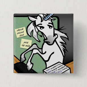 BADGE CARRÉ 5 CM BOUTON RETOUR DU NIP DU CARRÉ UNICORN NETTOYANT FU