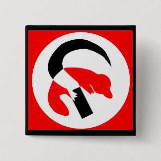 Badge Carré 5 Cm Bouton révolutionnaire d'ornithorynque - customisé