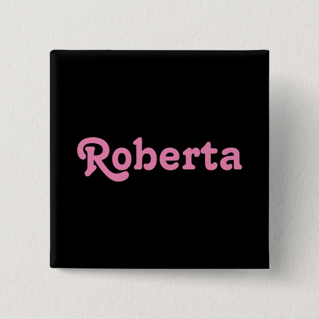 Badge Carré 5 Cm Bouton Roberta (Devant)