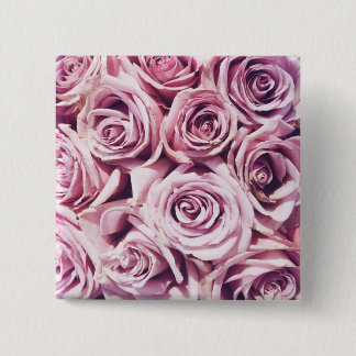 Badge Carré 5 Cm Bouton rose