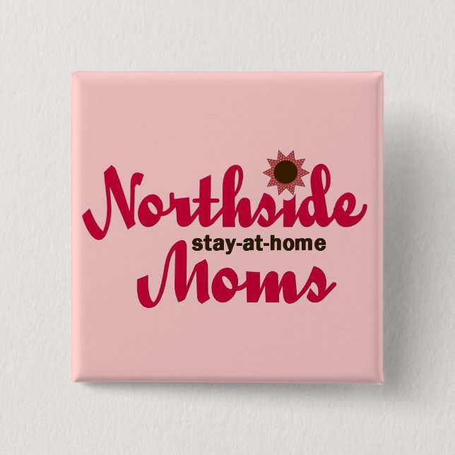 Badge Carré 5 Cm Bouton rose de NSAHM (Devant)