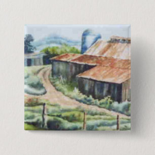 Badge Carré 5 Cm Bouton Routes du pays