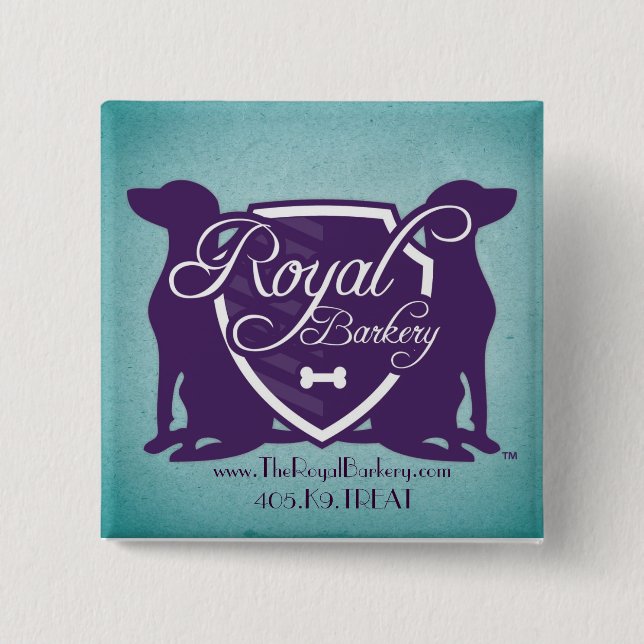 Badge Carré 5 Cm Bouton royal de Barkery (Devant)