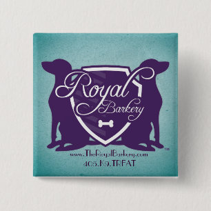 Badge Carré 5 Cm Bouton royal de Barkery