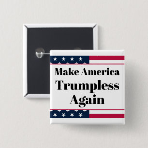 Badge Carré 5 Cm Bouton sans Trump