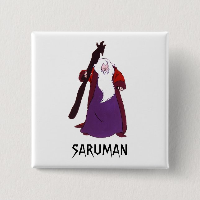 Badge Carré 5 Cm Bouton SARUMAN(TM) (Devant)