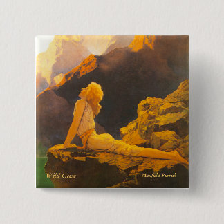 Badge Carré 5 Cm Bouton sauvage d'oies