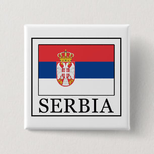 Badge Carré 5 Cm Bouton Serbie