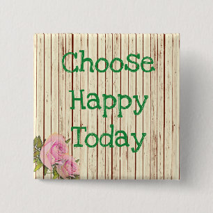 Badge Carré 5 Cm Bouton simple de citation positive Choisissez heur