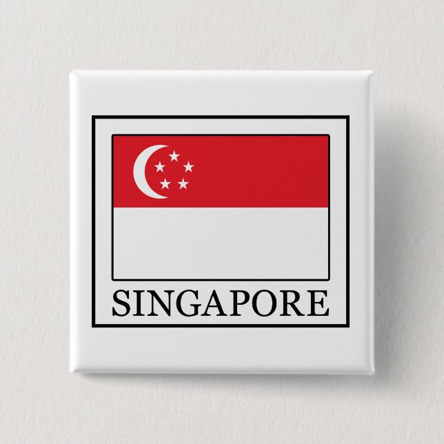 Badge Carré 5 Cm Bouton Singapour (Devant)