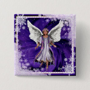 Badge Carré 5 Cm Bouton Soul violet