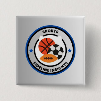 Badge Carré 5 Cm Bouton Sports