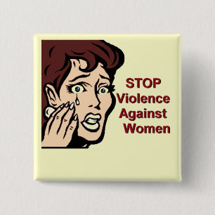 Badge Carré 5 Cm Bouton Stop Violence Against Women