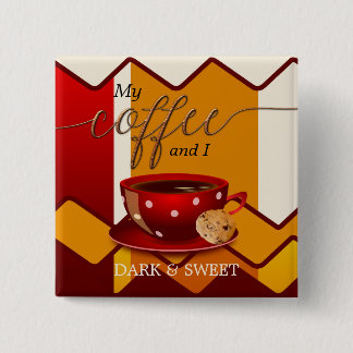 Badge Carré 5 Cm Bouton sucré de l'amant de café amusant