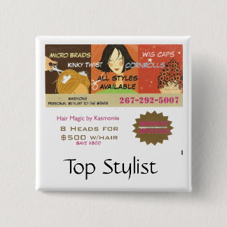 Badge Carré 5 Cm Bouton supérieur de styliste