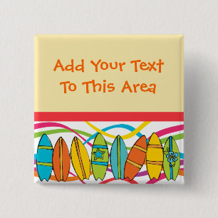 Badge Carré 5 Cm Bouton Surfboards personnalisés