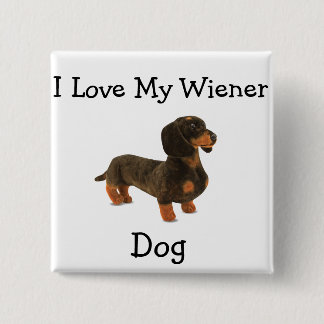Badge Carré 5 Cm Bouton T-shirt Chien Dachshund Weiner