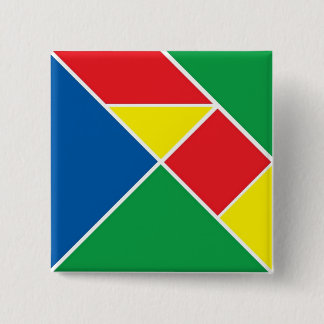 Badge Carré 5 Cm Bouton Tangram