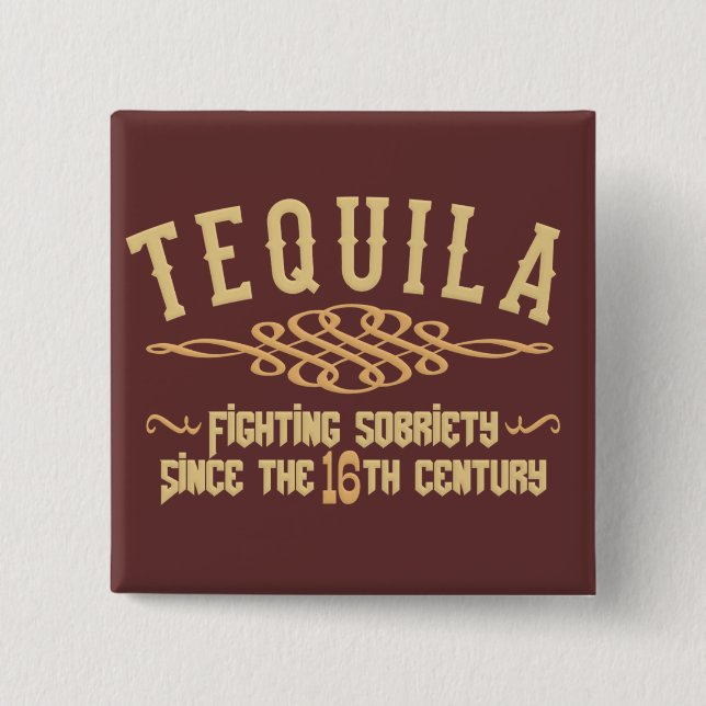 Badge Carré 5 Cm Bouton TEQUILA (Devant)