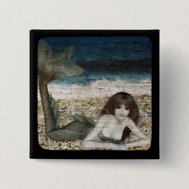 Badge Carré 5 Cm Bouton Topazia (Devant)