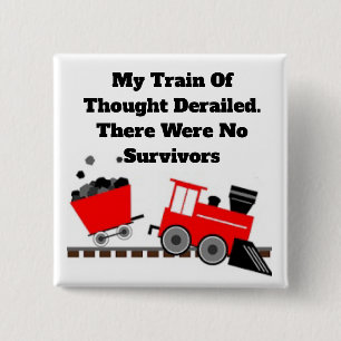 Badge Carré 5 Cm Bouton Train of Thought
