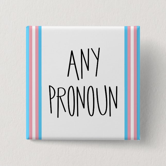 Badge Carré 5 Cm Bouton Transgenre Pronoun (Devant)