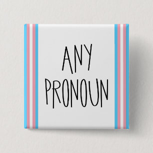 Badge Carré 5 Cm Bouton Transgenre Pronoun