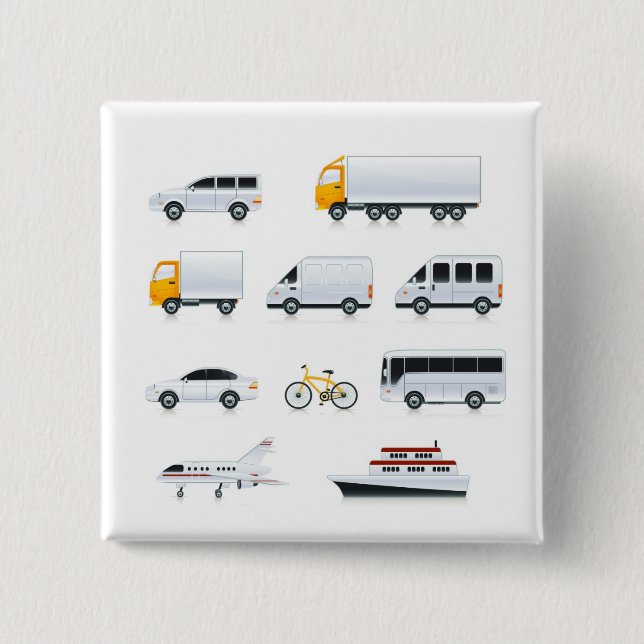 Badge Carré 5 Cm BOUTON Transport 1 (Devant)
