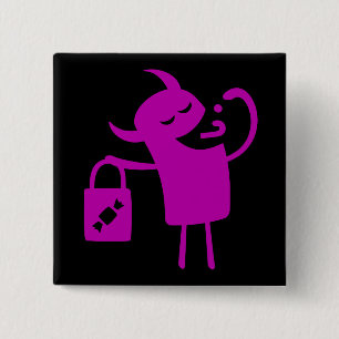 Badge Carré 5 Cm Bouton Trick ou Bouton de traitement de l'image de