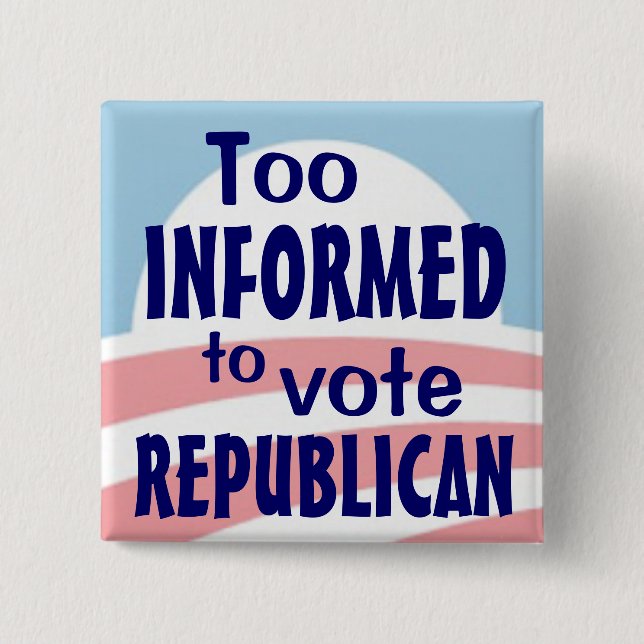 Badge Carré 5 Cm Bouton trop au courant (Devant)