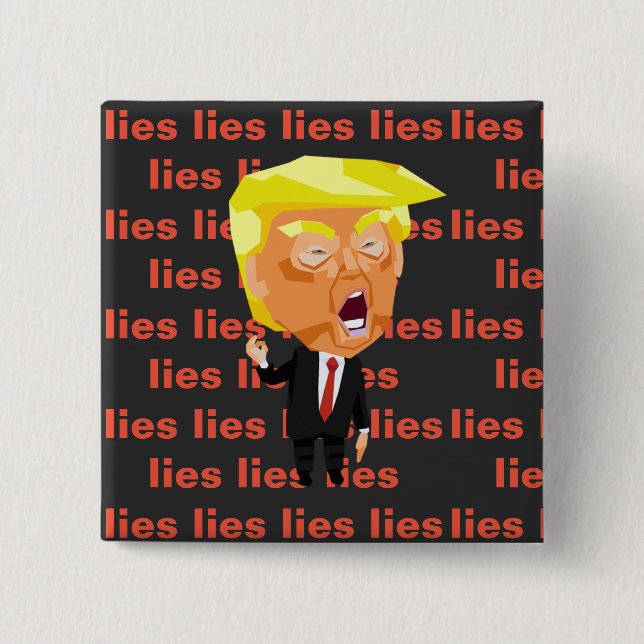Badge Carré 5 Cm Bouton Trump (Devant)