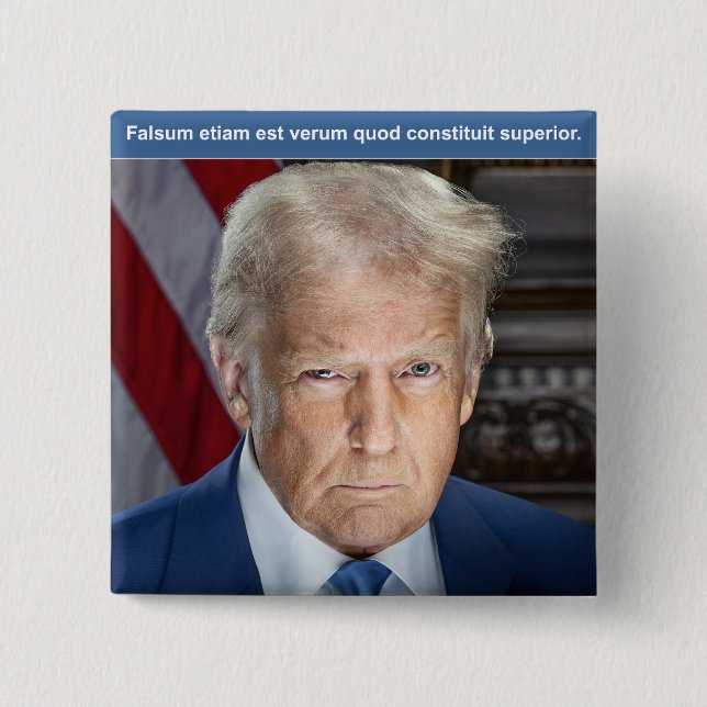 Badge Carré 5 Cm Bouton Trump (Devant)