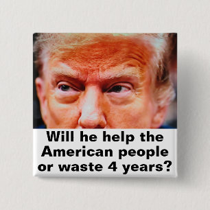 Badge Carré 5 Cm Bouton Trump